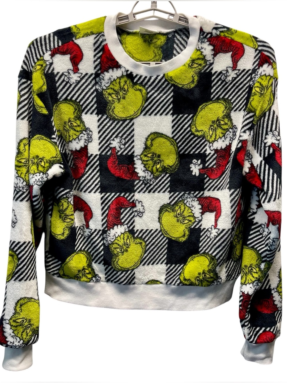Dr Seuss The Grinch Fuzzy Graphic Sweatshirt Size M